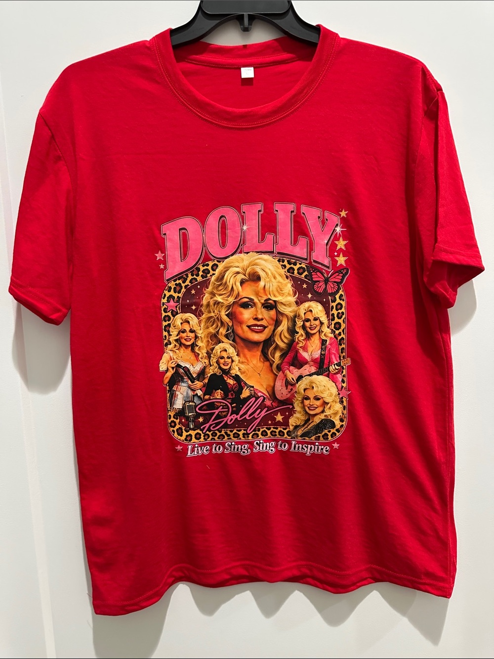Dolly Parton Graphic Tee - Red Short Sleeve